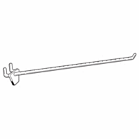 Single Prong Pegboard / Slatwall Hook White 12 Inch