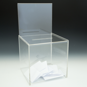 8in. Clear Acrylic Ballot / Suggestion Box with Header Card Holder